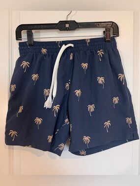 Chubbies Swim Trunks Mens Small Inseam 5.5 Palm Tree Blue Stretch Lined